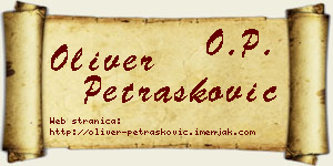 Oliver Petrašković vizit kartica